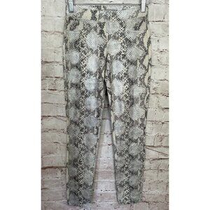 Tractr Girls Leggings Pants Snakeskin Print Stretch Pull On Ivory Gray Size 10